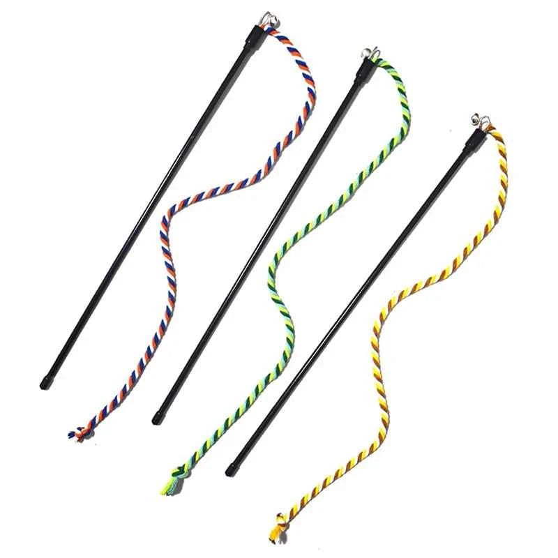 Cat Toy Interactive Teasing Rod with Rope for Cats to Chew and Chase Kitten Teaser Toy Pet Cats Wand Toys Stick Toy