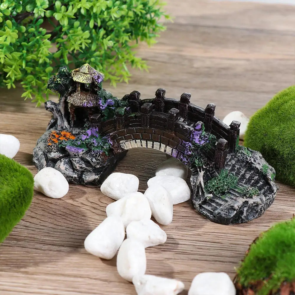 Aquarium Accessories Arbor Tree Plant Fake Landscaping Fish Tank Ornament Artificial Bridge Rockery Resin Aquarium Ornaments - Happy Tails