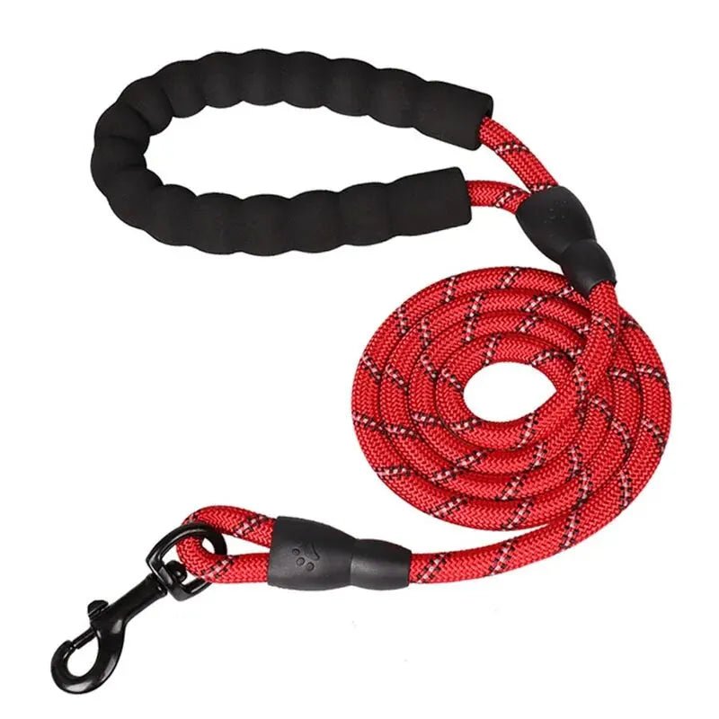 Reflective Dog Leash With Comfortable Padded Handle - Double Heavy Duty Traction Rope For Strong Dogs - Enhance Safety And ContrHappy TailsHappy Tails