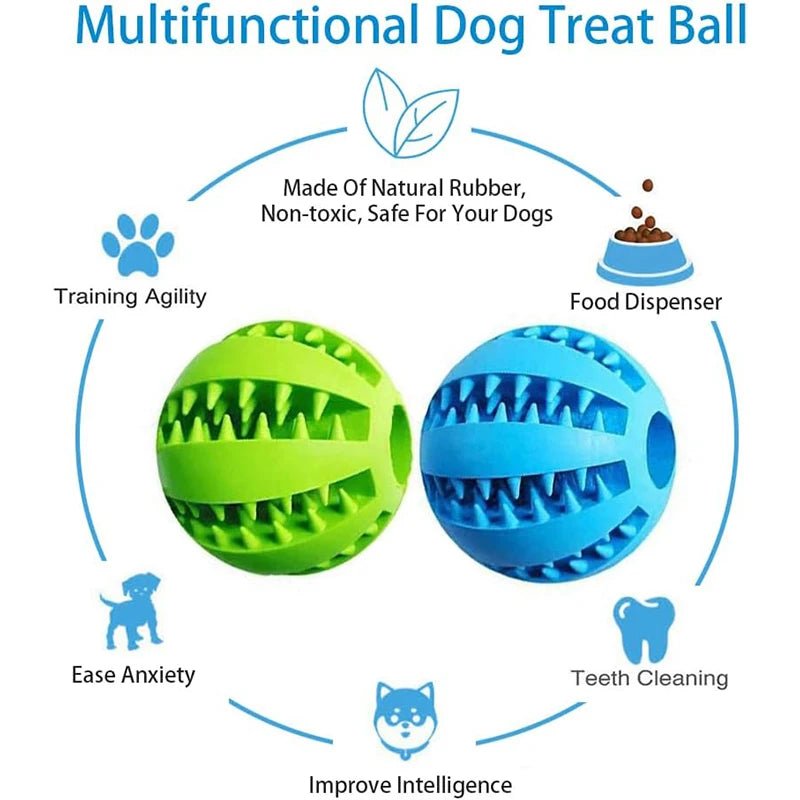 Interactive Rubber Dog Toy Ball for Pet Dental Health & Treat DispensingHappy TailsHappy Tails