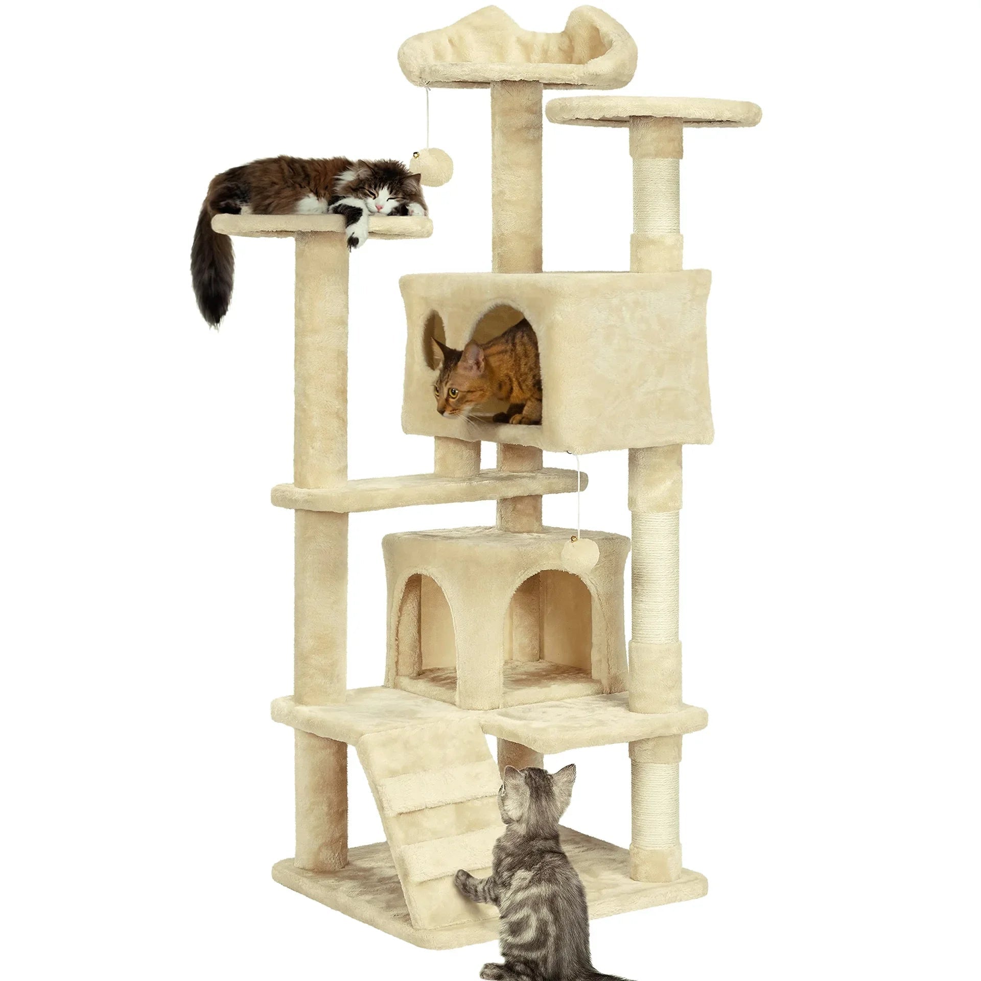 Large Cat Tree Tower with Top Perch and HammockHappy TailsHappy Tails