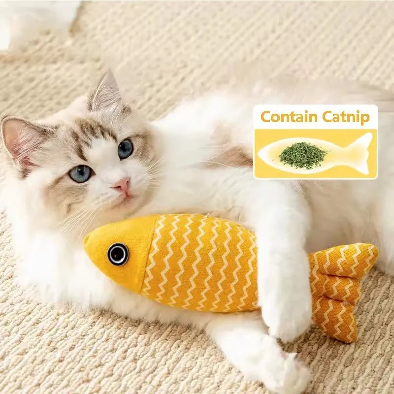 Cat Fish Toy Cat Scratcher Catnip Toy Interactive Simulation Fish Cat Mint Fidget Toys Stuffed Playing Toy For Cat KittenHappy TailsHappy Tails