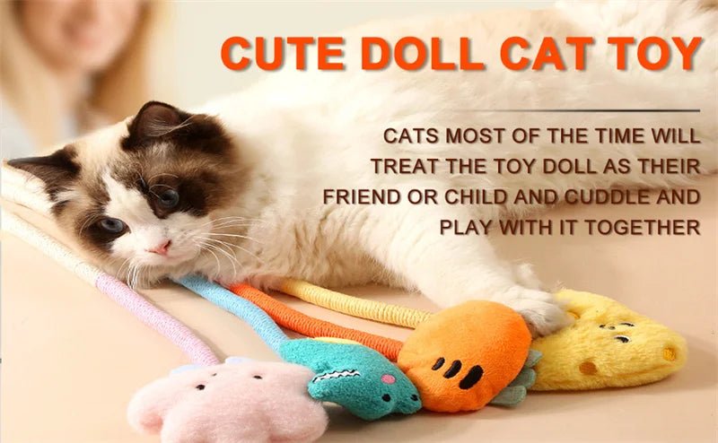 Cat Scratcher Rope Toy Cotton Rope Bite - resistant Chewing Toy Paw Claw Furniture Protector Scratching Toy Cat Puzzle Cute ShapeHappy TailsHappy Tails