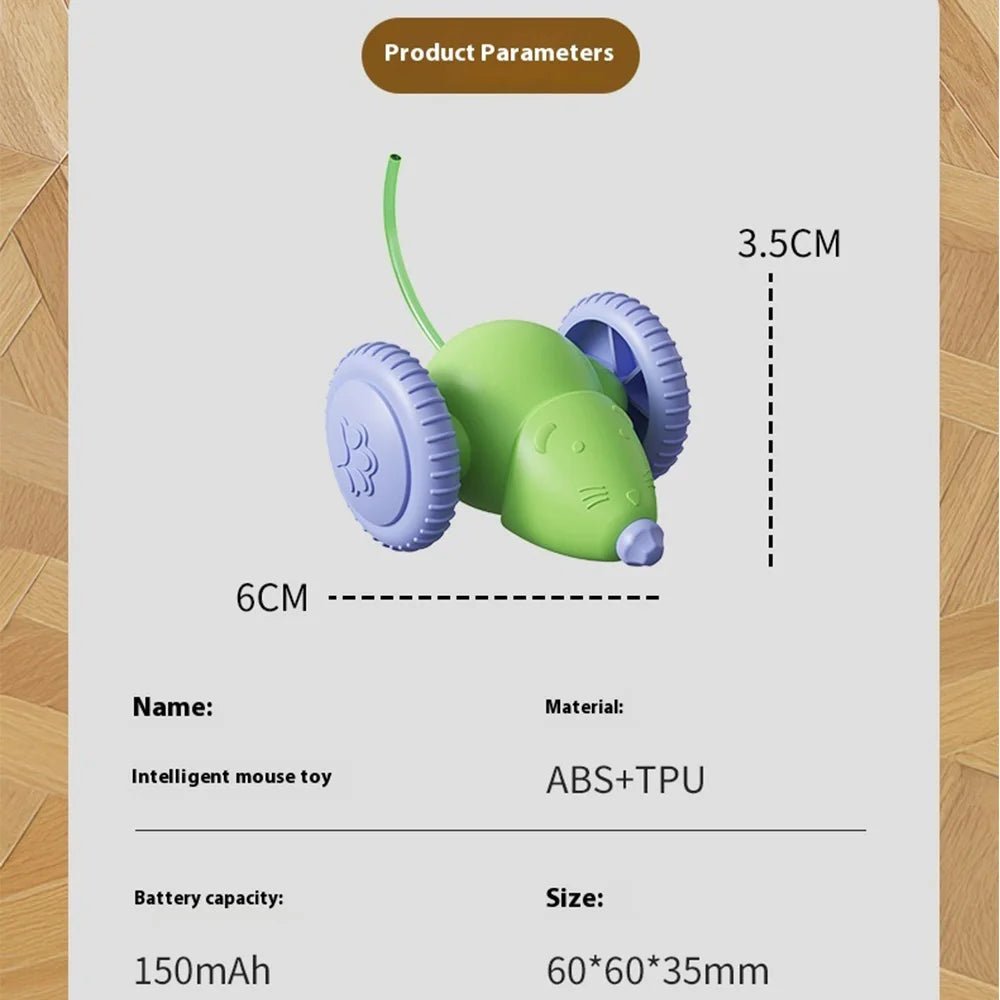 Interactive Rechargeable Electric Mouse Car Pet Toy with Obstacle AvoidanceHappy TailsHappy Tails