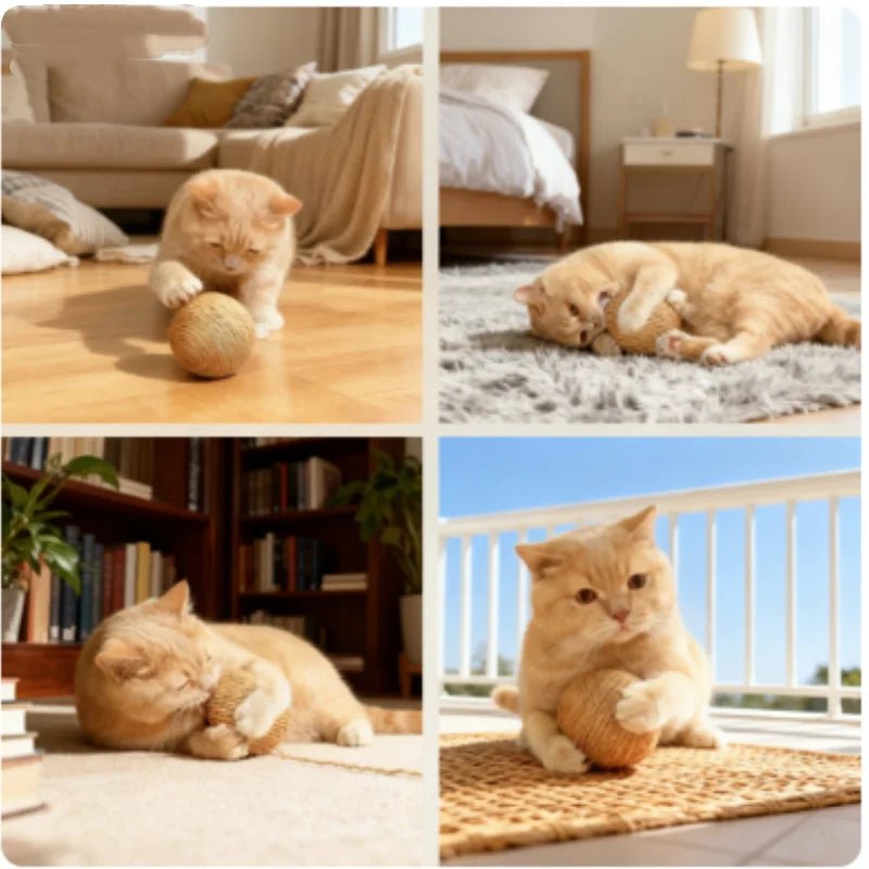Cat Scratching Ball Interactive Cat Toys Bite - resistant Kitten Chasing Ball Pet Sounding Toys for Cats Cat AccessoriesHappy TailsHappy Tails