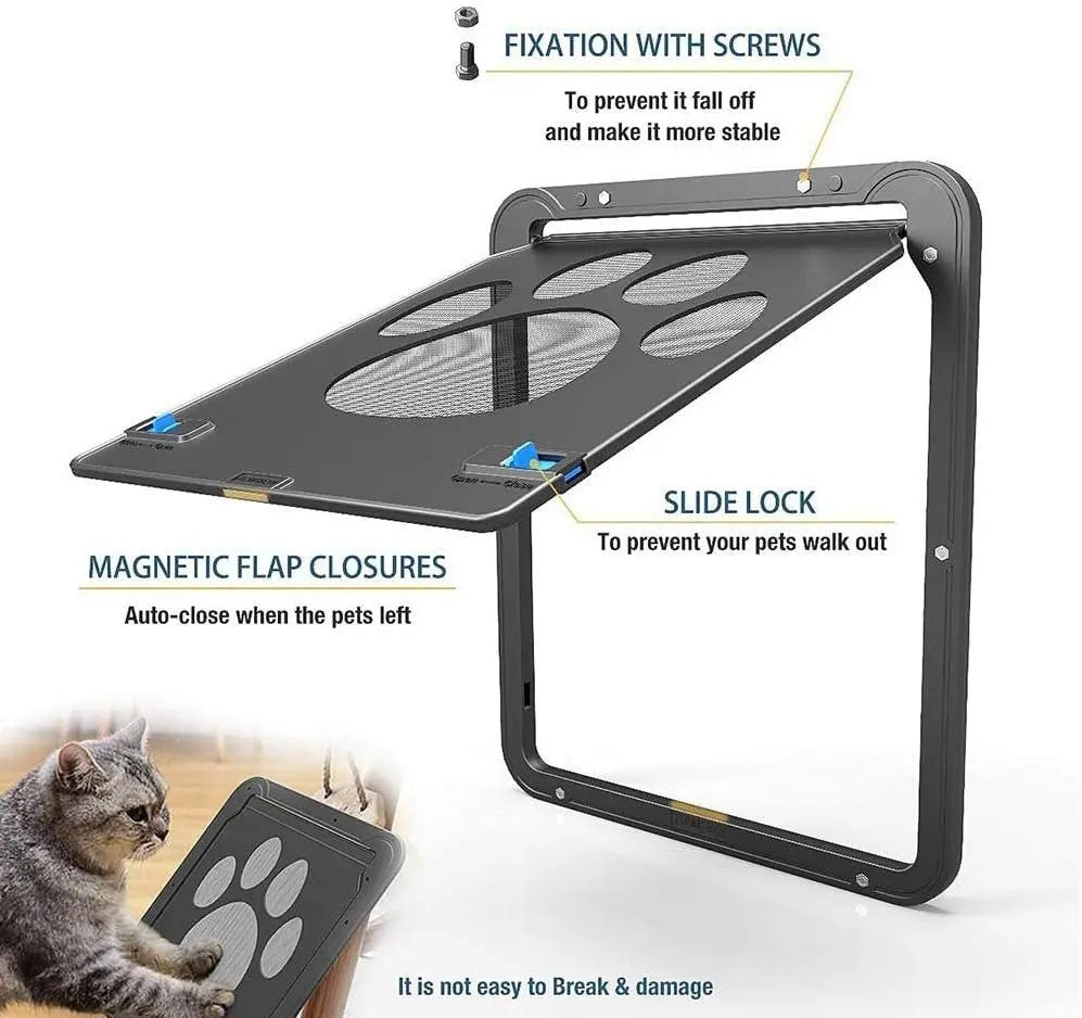 Large Pet Screen Door with Magnet Flap Lock for All AnimalsHappy TailsHappy Tails