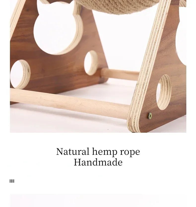Cat Scratching Ball Wood Stand Pet Furniture Sisal Rope Ball Toys Kitten Climbing Scratcher Grinding Paws Scraper AccessoriesHappy TailsHappy Tails