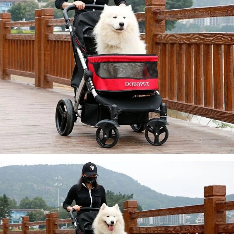 Foldable Dog Strollers 35KG Medium Luxury Dog Strollers Designer Cute Travel Outdoors Dogs Stroller Cheap Portable Pet SuppliesHappy TailsHappy Tails