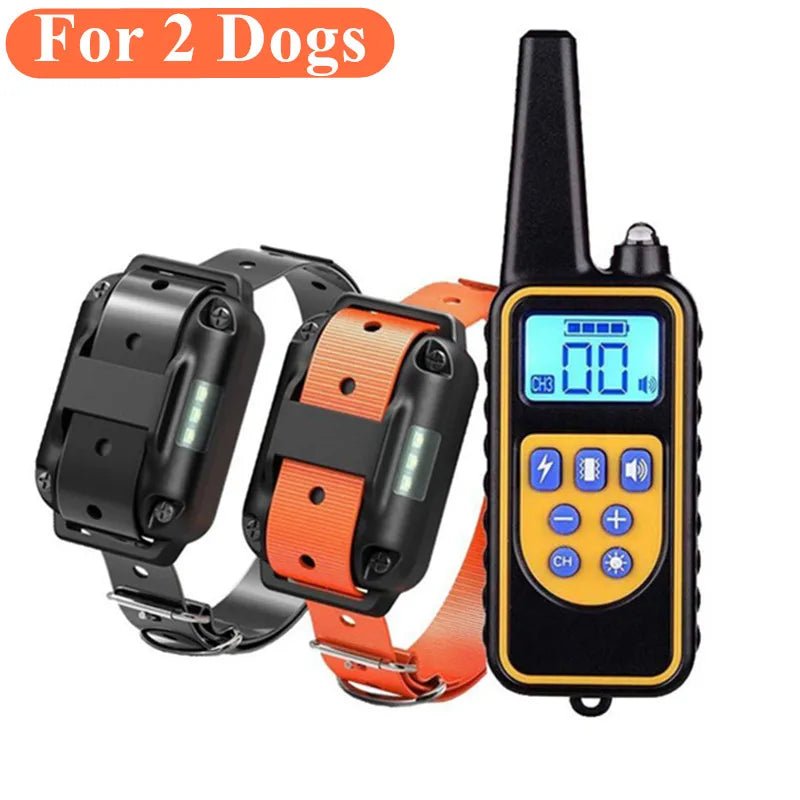 Electric Dog Training Collar Waterproof Dog Bark Collar Pet With Remote Control Rechargeable Anti Barking Device All Size DogsHappy TailsHappy Tails