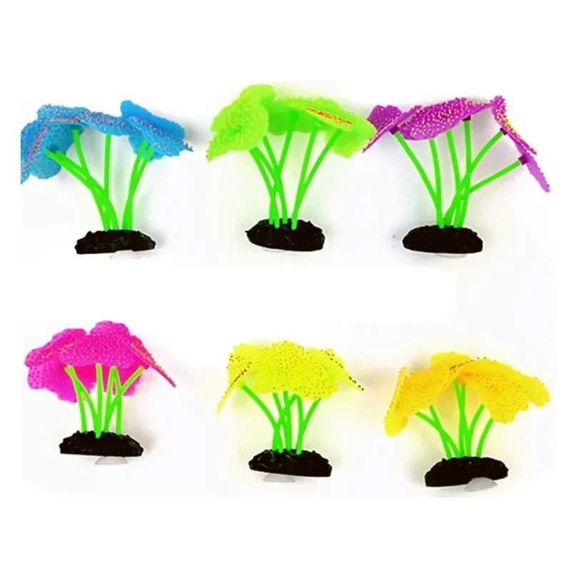 Aquarium Accessories Anemone Weed Fish  Accessories Plastic Decorate Decoration Simulate Artificial Glowing Plants Aquatic - Happy Tails
