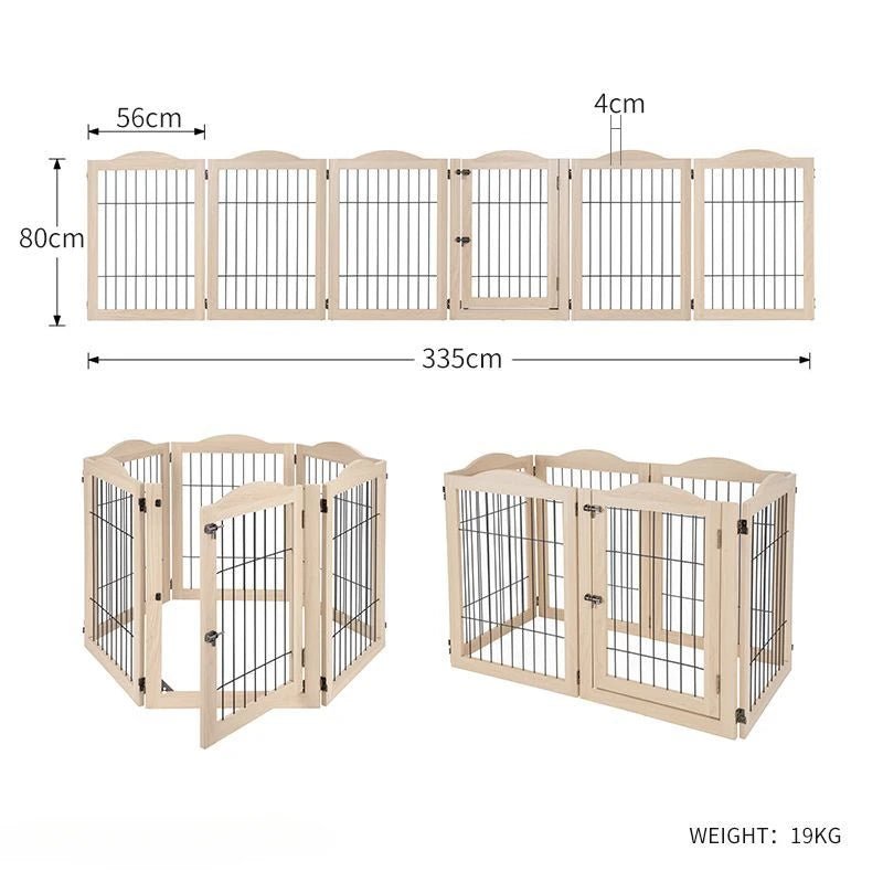 Wooden Pet Fence Dog Fence Freely Combinable Pet Isolation Door Indoor Foldable Dog Cage for Small and Medium Dogs Pet SuppliesHappy TailsHappy Tails