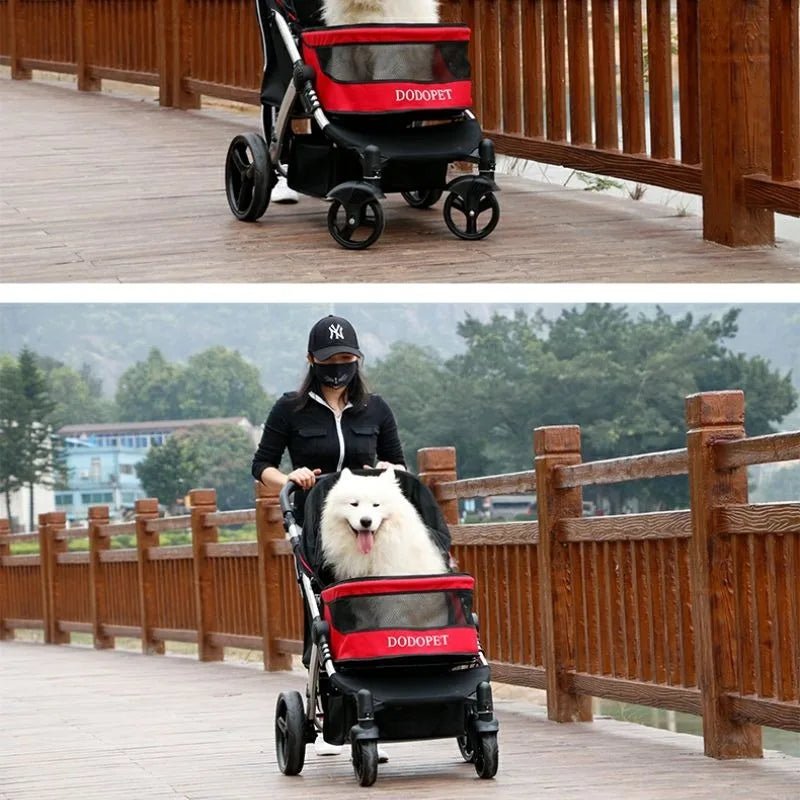 Foldable Dog Strollers 35KG Medium Luxury Dog Strollers Designer Cute Travel Outdoors Dogs Stroller Cheap Portable Pet SuppliesHappy TailsHappy Tails
