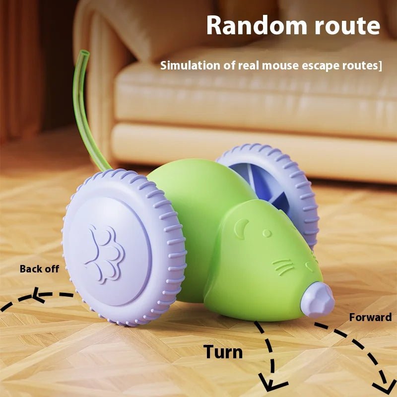 Interactive Rechargeable Electric Mouse Car Pet Toy with Obstacle AvoidanceHappy TailsHappy Tails
