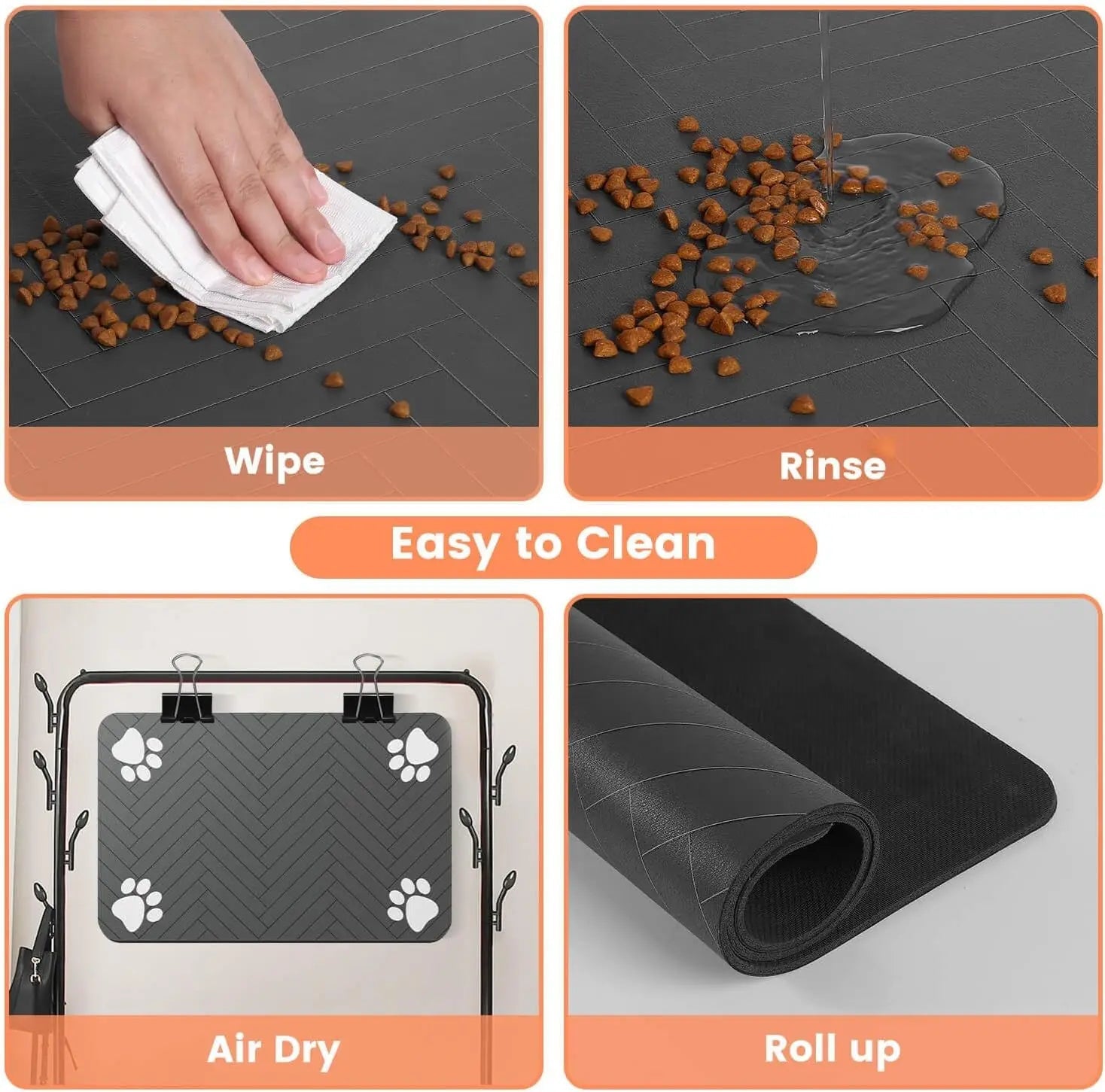 Waterproof Pet Feeding Mat - Absorbent, Quick Dry PlacematHappy TailsHappy Tails
