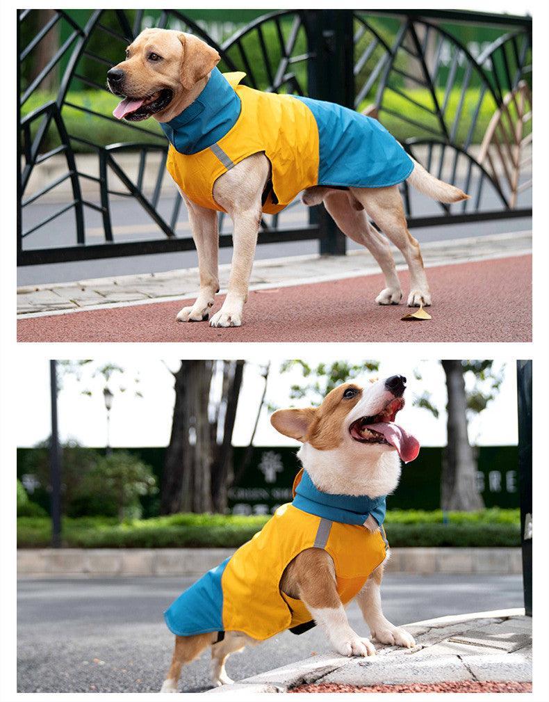 Colorblock Reflective Dog Raincoat - Waterproof Pet JacketDog Clothing & AccessoriesDog Hugs CatHappy Tails