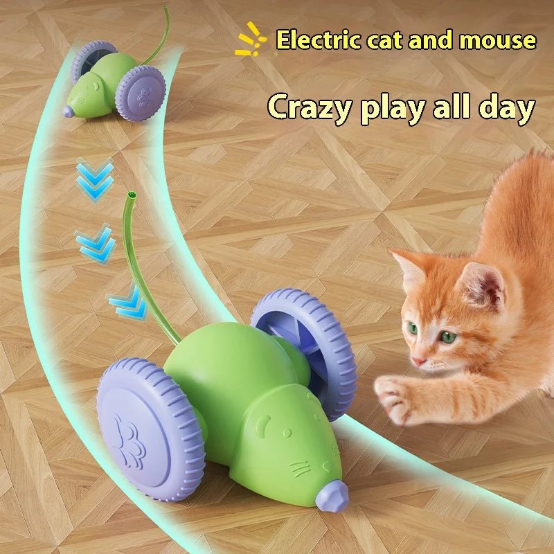 Interactive Rechargeable Electric Mouse Car Pet Toy with Obstacle AvoidanceHappy TailsHappy Tails