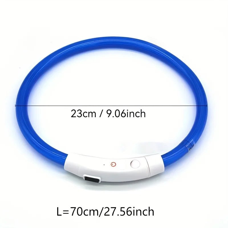 Pet Dog LED Light Collar Luminous Anti-Lost Dog Collar USB Rechargeable Dog Necklace Collar - Happy Tails