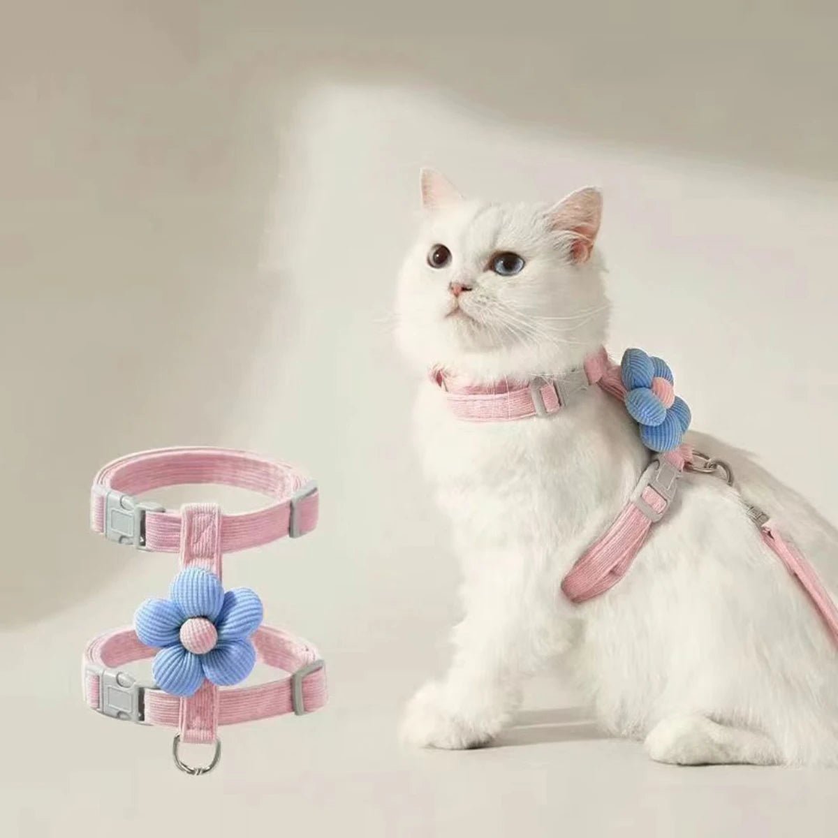 Cat Harness and Leash Sets Adjustable Dog Harness for Small Dog Leash Breashable Pet Harness Out Walking Dog StrapHappy TailsHappy Tails