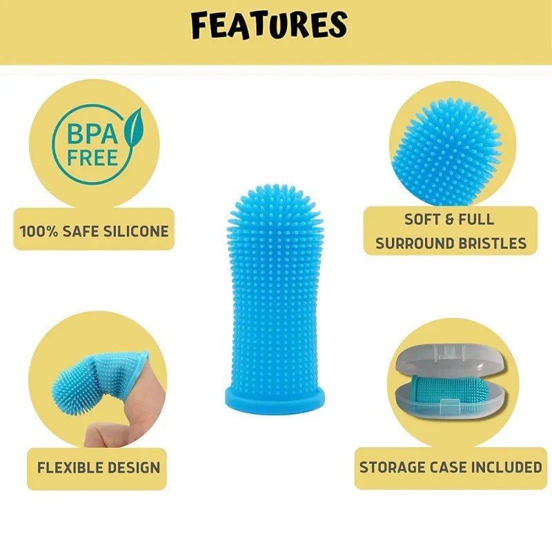 Super Soft Silicone Pet Finger Toothbrush for Dogs and CatsHappy TailsHappy Tails