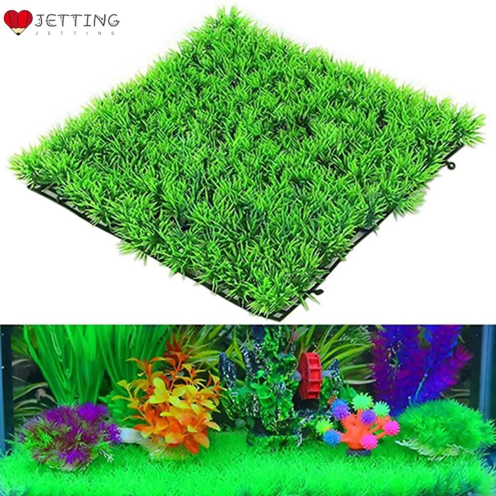 Aquarium Ornaments Artificial Water Plastic Green Grass Plant Lawn Aquatic Aquarium Fish Tank Decor - Happy Tails