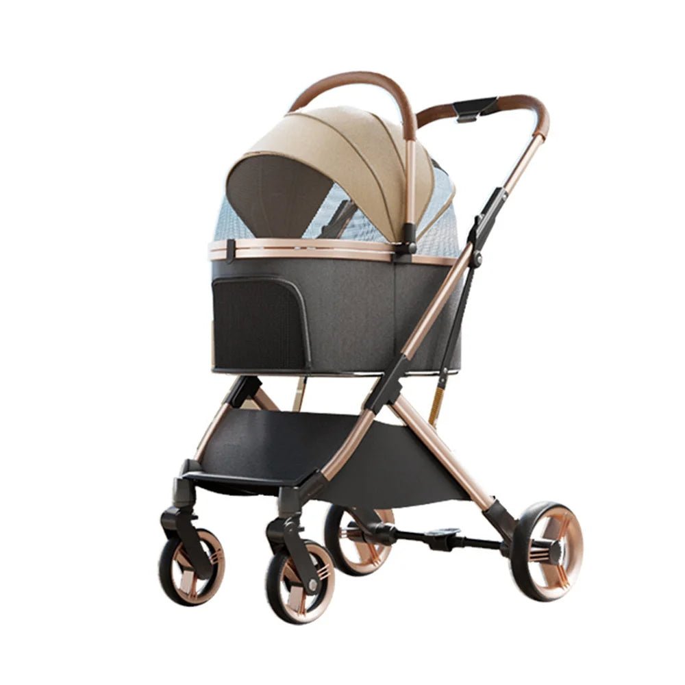 3 in 1 Detachable Pet Stroller for Dog Cat Foldable Travel Carrier up to 50lbs with Portable Carry Bag Storage BasketHappy TailsHappy Tails