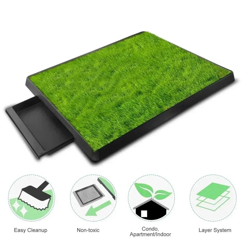 Portable Synthetic Grass Dog Potty TrayHappy TailsHappy Tails