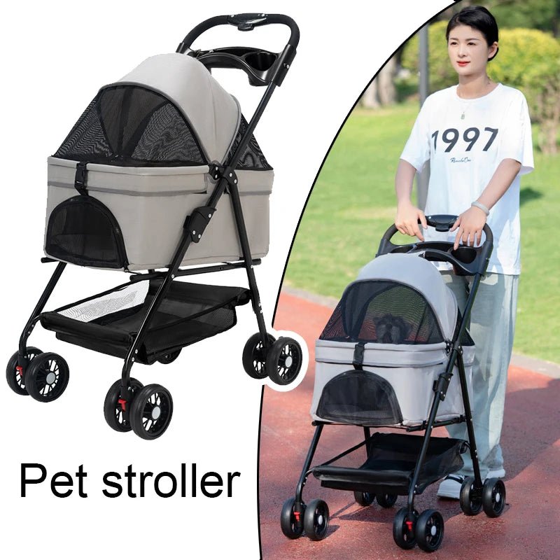 Foldable Lightweight Pet Stroller for Dogs & Cats - Perfect for Outdoor Travel & SuppliesHappy TailsHappy Tails