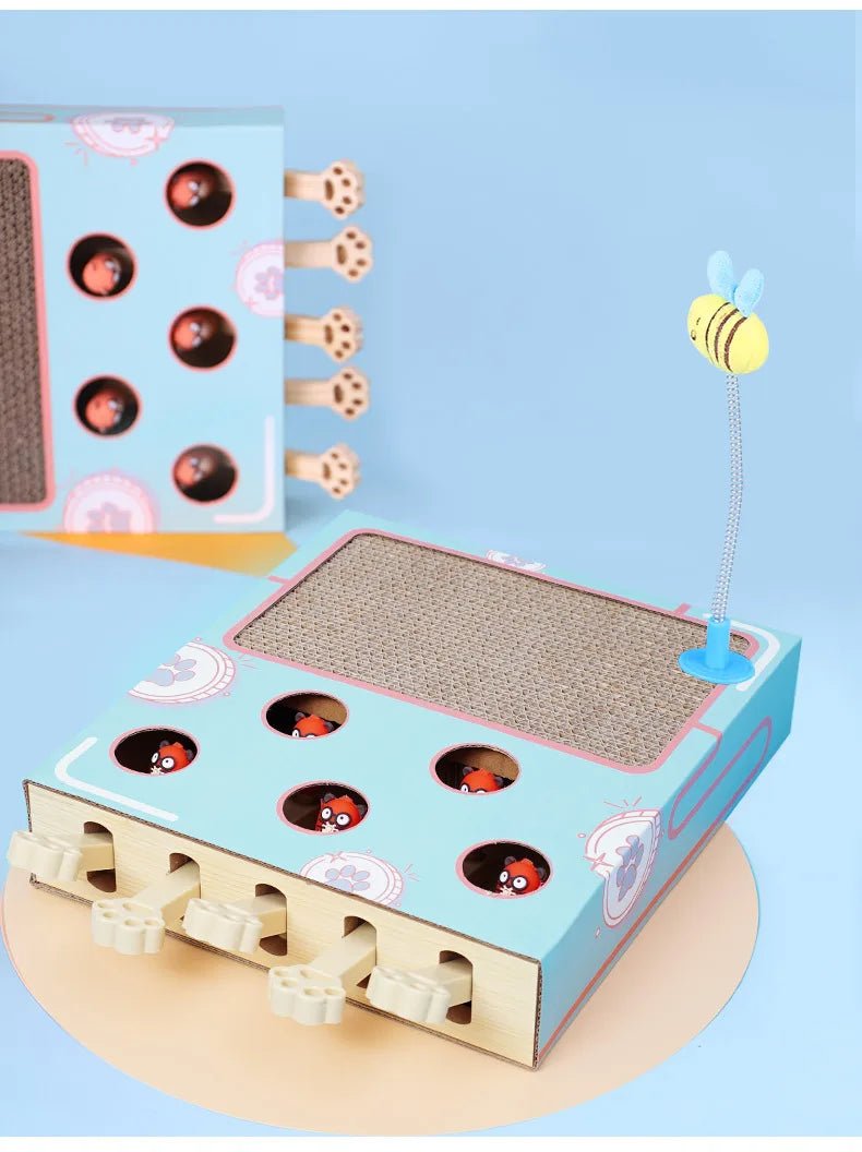 Cat Toy Whack - a - Mole Cat Scratching Board Toy Grinding Claw Rest Play Funny Cat Interactive Multifunctional Cat SuppliesHappy TailsHappy Tails