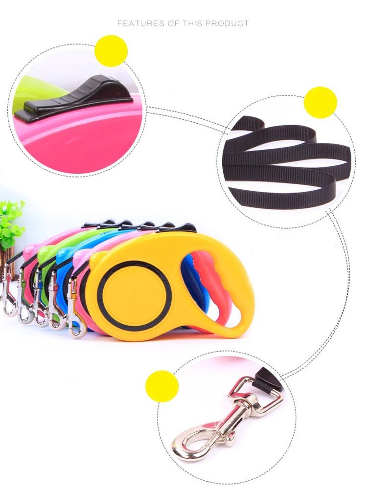 Pet traction rope dog automatic retractable traction device dog chain dog walking artifact pet suppliesHappy TailsHappy Tails