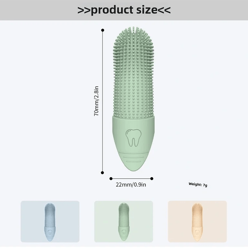 Dog Toothbrush, 360° Cleaning Finger Toothbrush for Dogs, Food Grade Silicone Dog Finger Toothbrush for Dogs & Cats Dental Care - Happy Tails