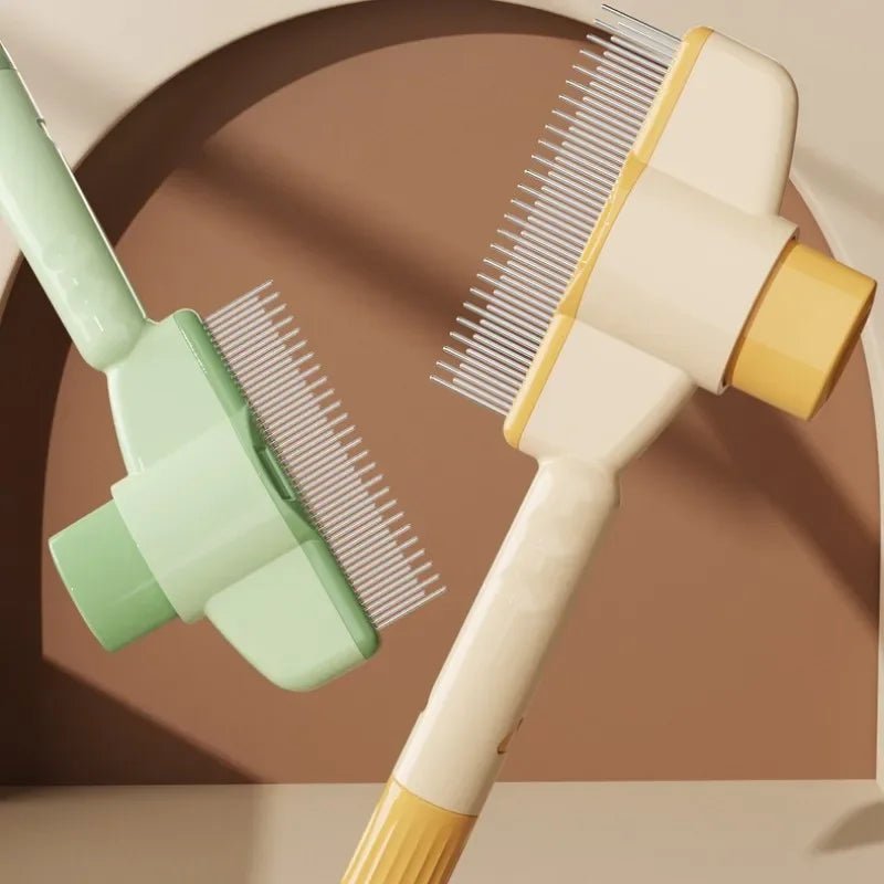 Dog Comb Pet Hair Remover One Button Dogs Brush Self - cleaning Cat Brush Massage Combs for Dog Grooming Brushes for Pet ProductsHappy TailsHappy Tails