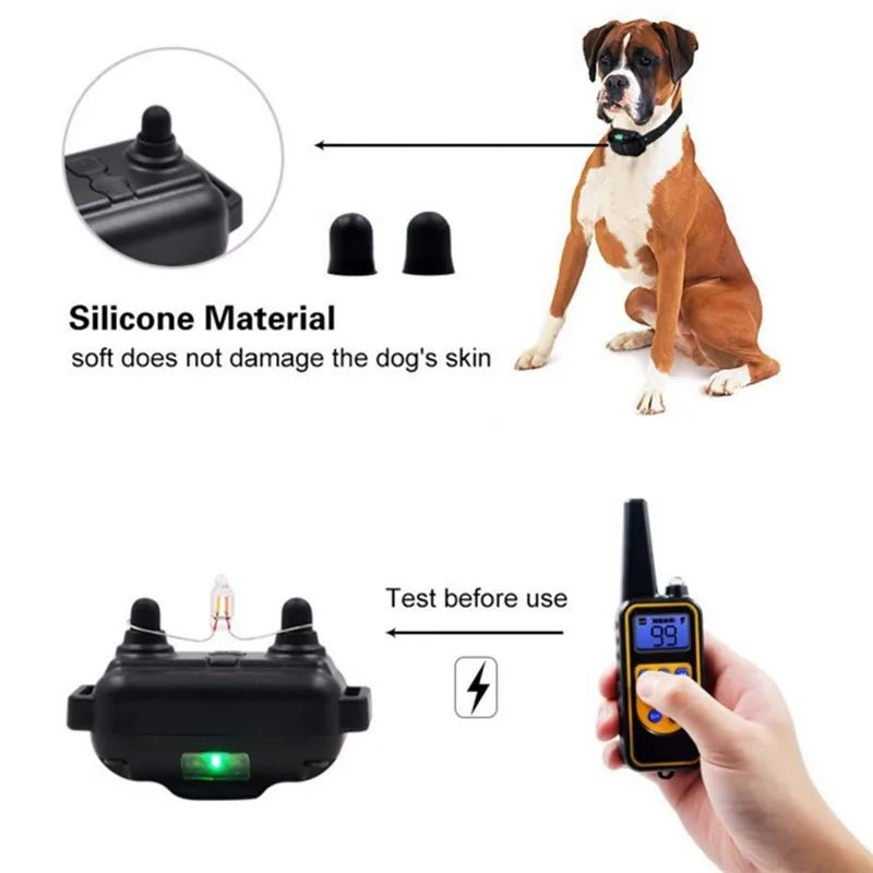 Electric Dog Training Collar Waterproof Dog Bark Collar Pet With Remote Control Rechargeable Anti Barking Device All Size Dogs - Happy Tails