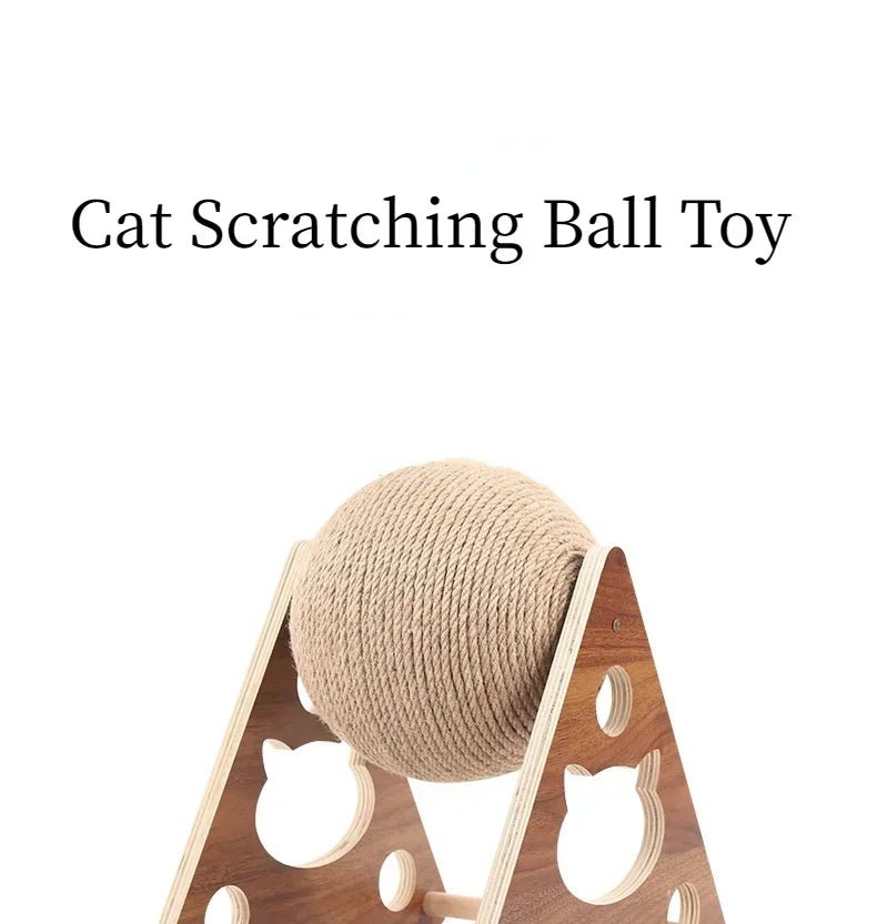 Cat Scratching Ball Wood Stand Pet Furniture Sisal Rope Ball Toys Kitten Climbing Scratcher Grinding Paws Scraper AccessoriesHappy TailsHappy Tails