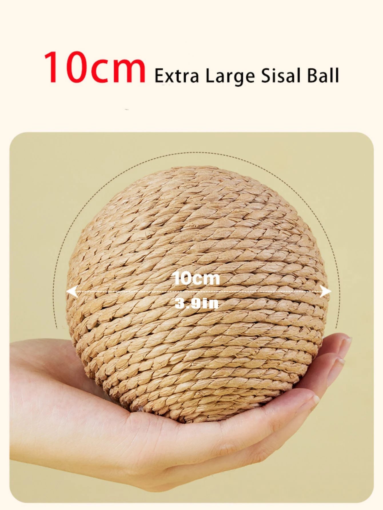 10CM Interactive Sisal Cat Scratching Ball Toy For Kitten Teeth Cleaning Anti Bite Cat Ball Sounding Toy Pet SuppliesHappy TailsHappy Tails