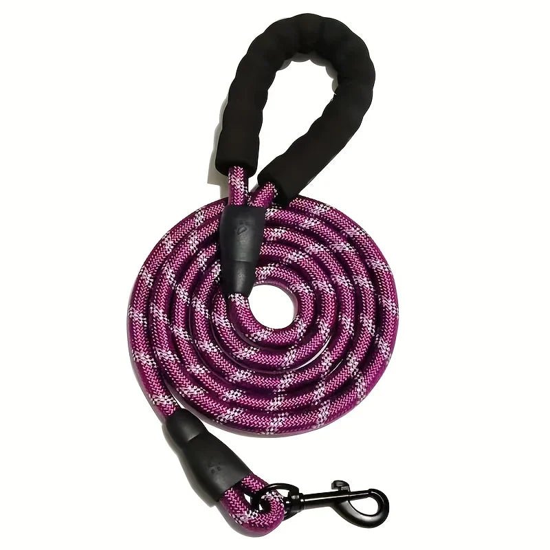 Reflective Dog Leash With Comfortable Padded Handle - Double Heavy Duty Traction Rope For Strong Dogs - Enhance Safety And ContrHappy TailsHappy Tails
