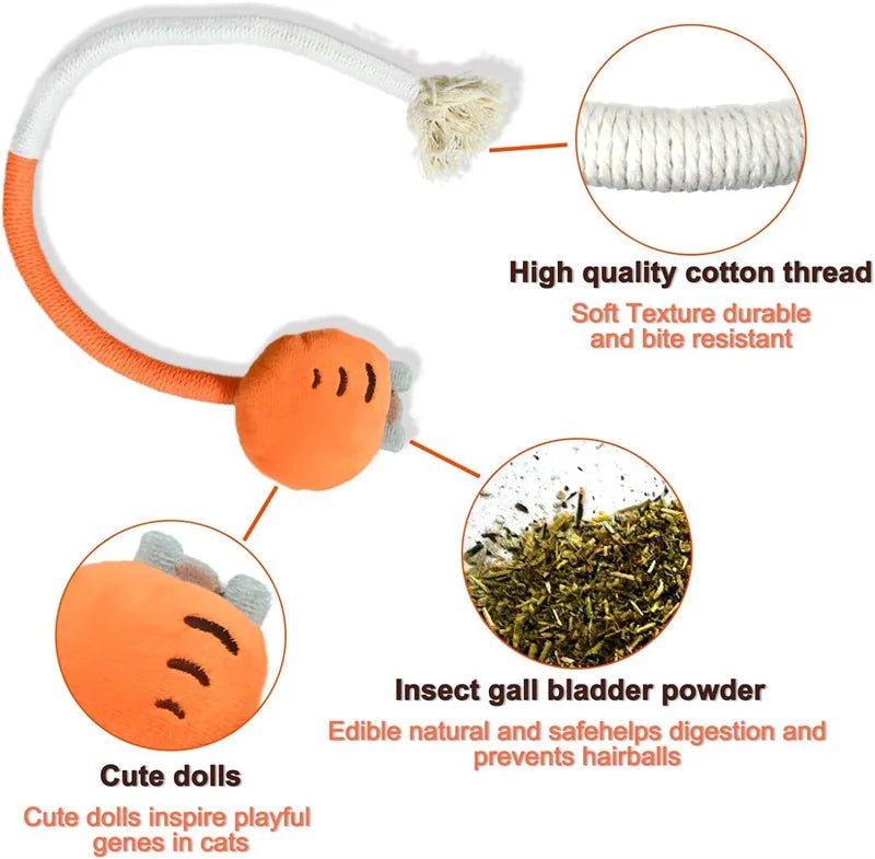 Cat Scratcher Rope Toy Cotton Rope Bite - resistant Chewing Toy Paw Claw Furniture Protector Scratching Toy Cat Puzzle Cute ShapeHappy TailsHappy Tails