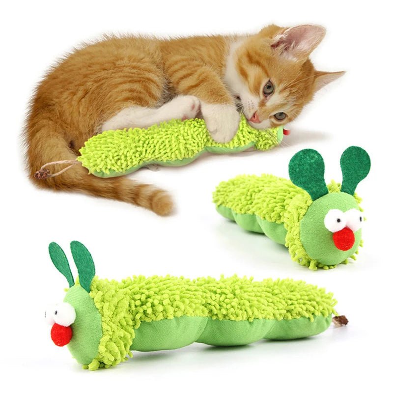 Cat plush toy pet amusing cat to relieve boredom interactive scratch - resistant and bite - resistant green animal toyHappy TailsHappy Tails