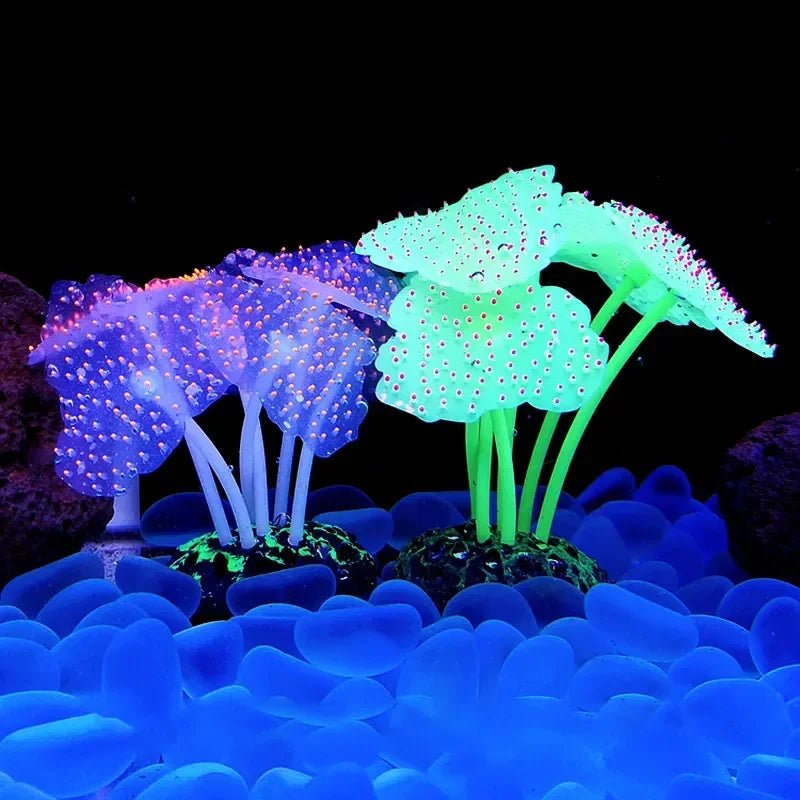 Aquarium Accessories Anemone Weed Fish  Accessories Plastic Decorate Decoration Simulate Artificial Glowing Plants Aquatic - Happy Tails
