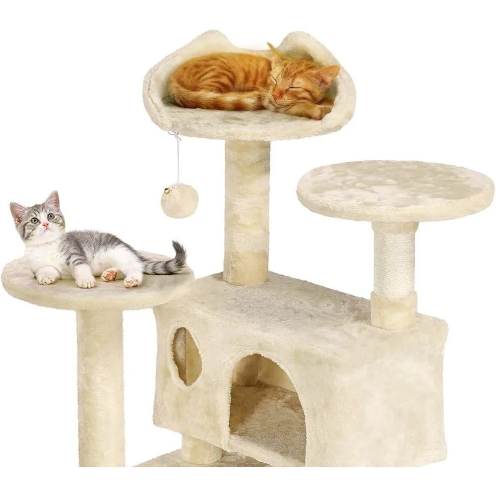Large Cat Tree Tower with Top Perch and HammockHappy TailsHappy Tails