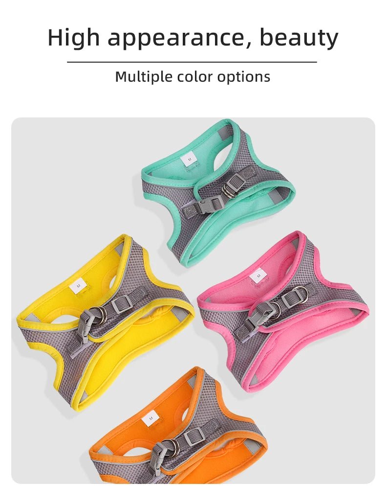 Dog Harness for Small Dogs Adjustable Puppy Cat Harness Vest French Bulldog Chihuahua Pug Pet Outdoor Walking Collar Leash Set - Happy Tails