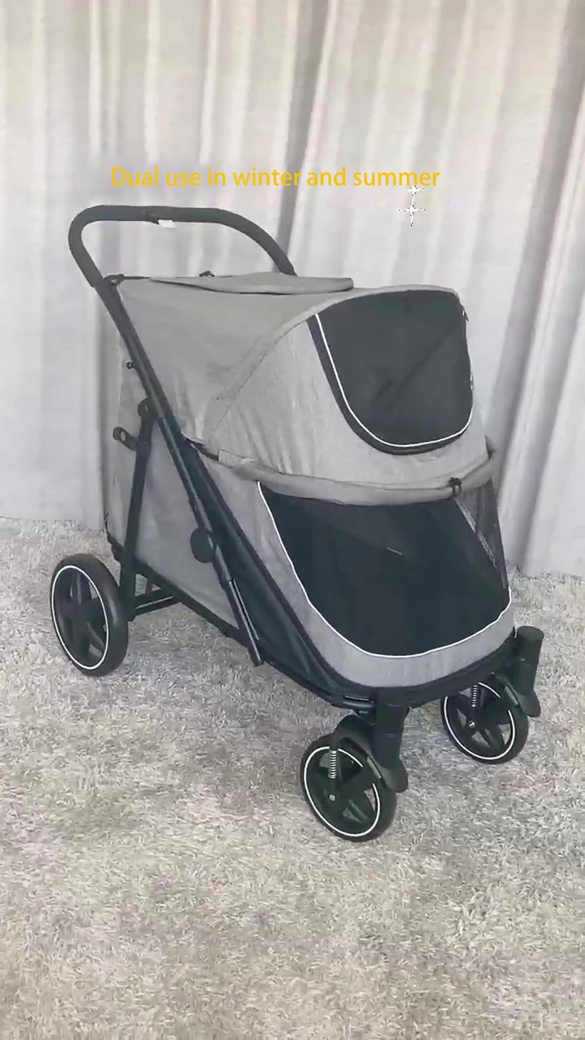 Factory direct sales pet stroller manufacturer for kittens and puppies to walk without dirty feet for elderly dogs to walkHappy TailsHappy Tails