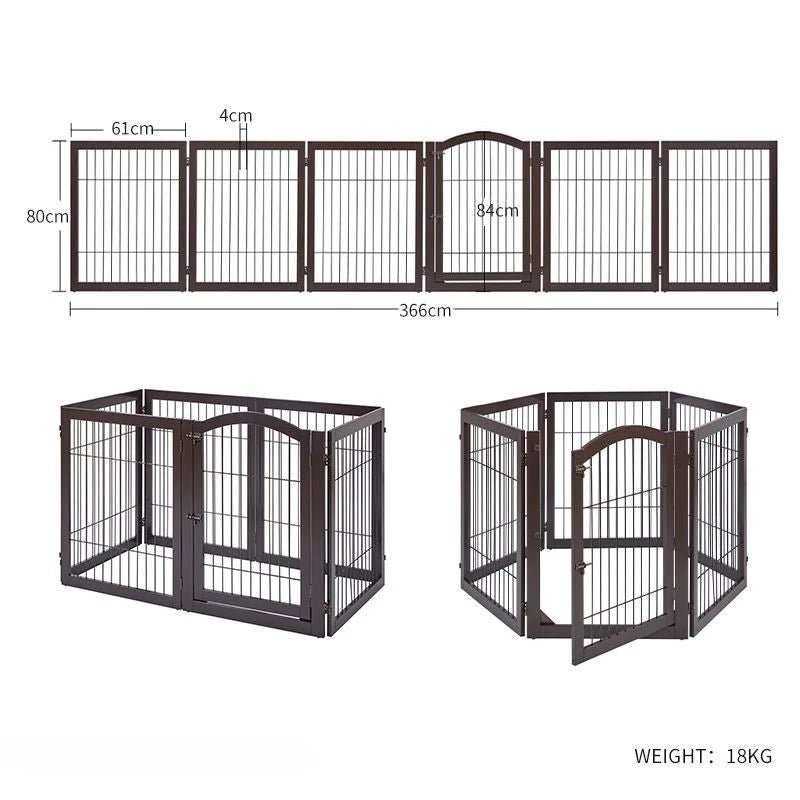 Wooden Pet Fence Dog Fence Freely Combinable Pet Isolation Door Indoor Foldable Dog Cage for Small and Medium Dogs Pet SuppliesHappy TailsHappy Tails
