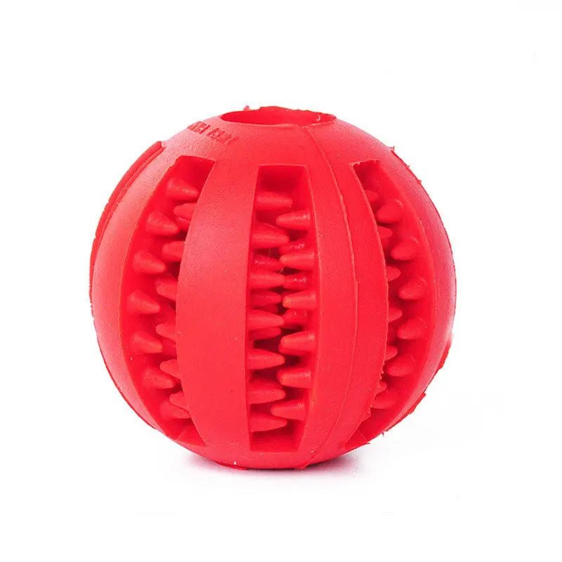 Dog Toy Ball, Nontoxic Bite Resistant Toy Ball for Pet Dogs Puppy Cat, Dog Pet Food Treat Feeder Chew Tooth Cleaning BallHappy TailsHappy Tails