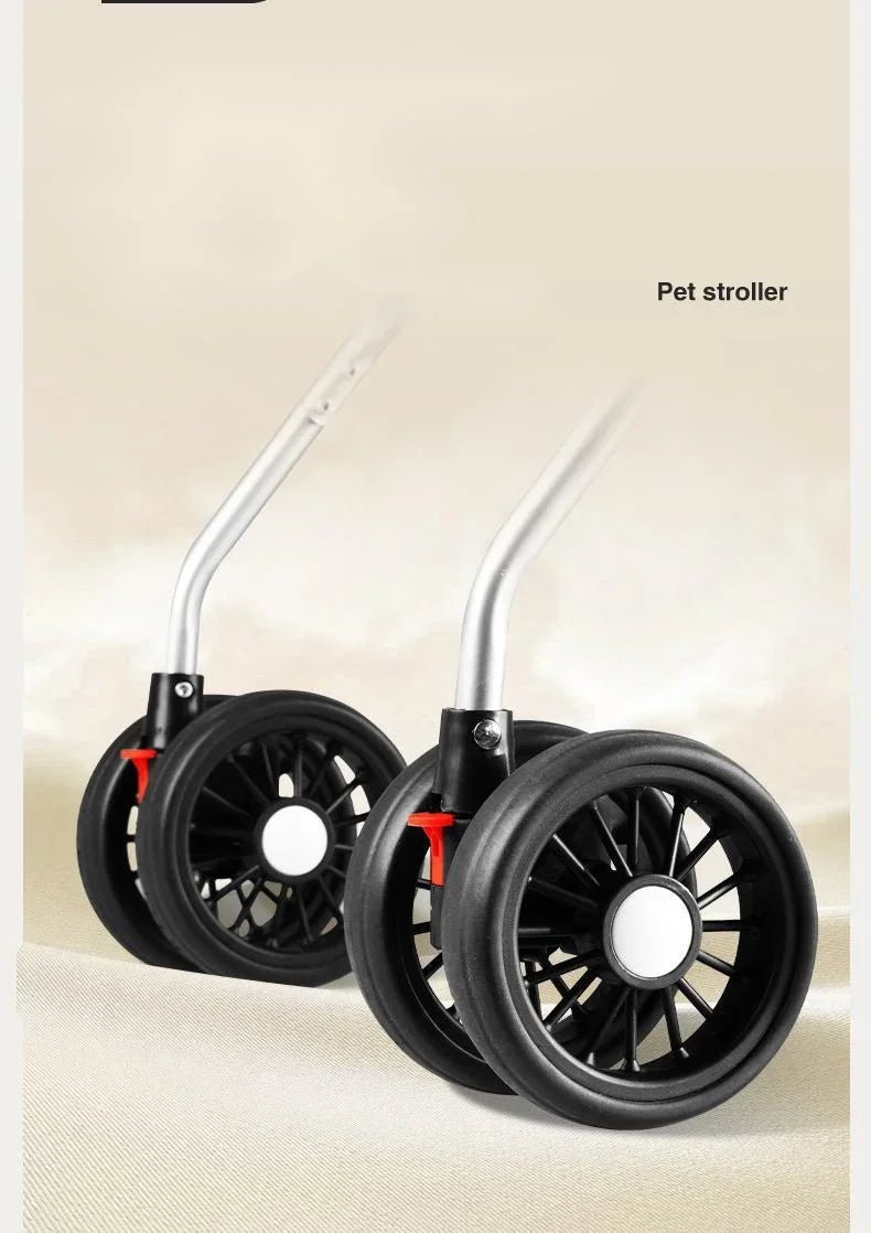 Foldable Pet Stroller with External Push Handle - Ideal for Dog Walking and CarryingHappy TailsHappy Tails