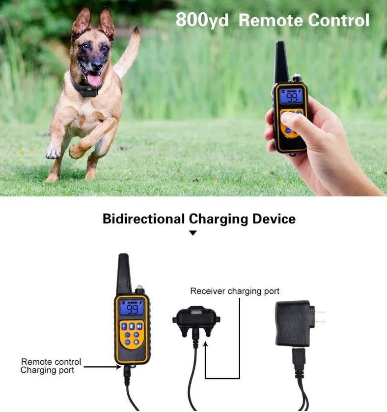Electric Dog Training Collar Waterproof Dog Bark Collar Pet With Remote Control Rechargeable Anti Barking Device All Size DogsHappy TailsHappy Tails