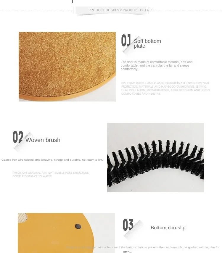 Cat Toy Arch Self Groome Pamper Feline with A Massage Grooming Rubbing Brush with Scratching Pad Toy for Cats Interactive ToysHappy TailsHappy Tails