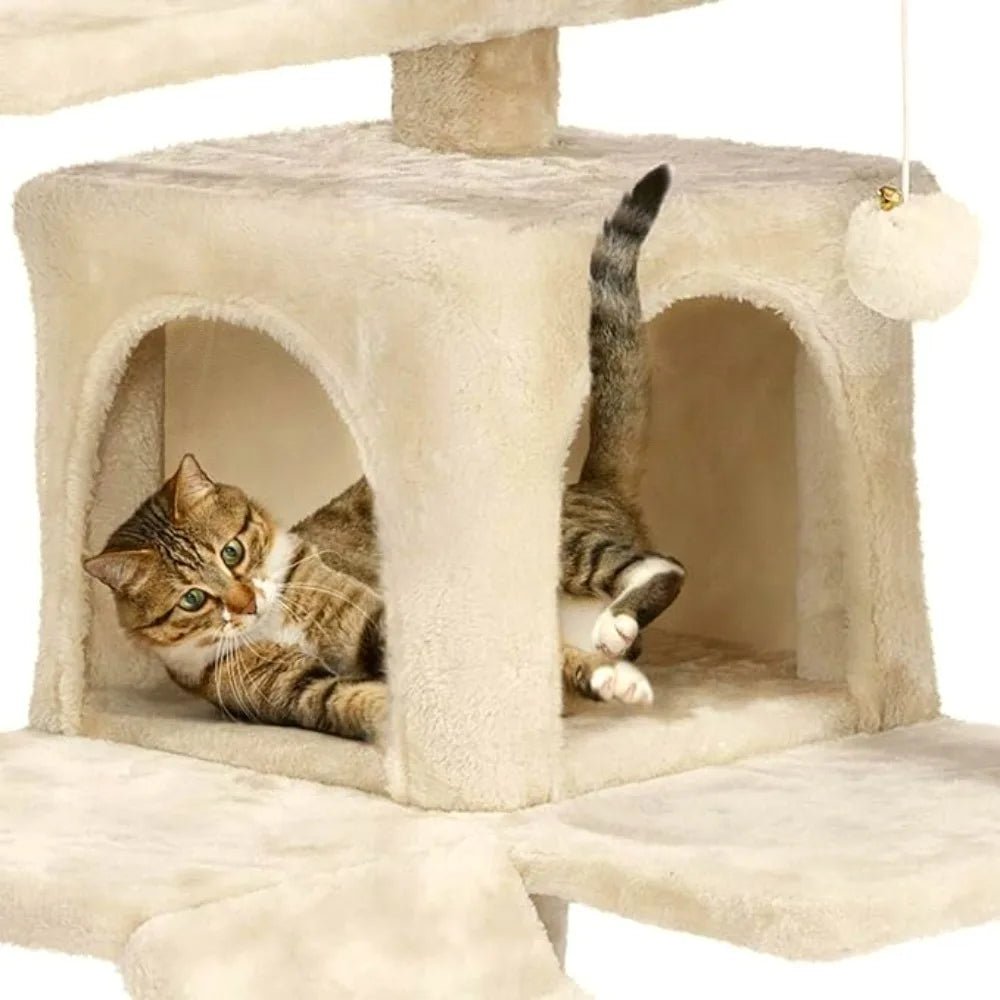 Large Cat Tree Tower with Top Perch and HammockHappy TailsHappy Tails