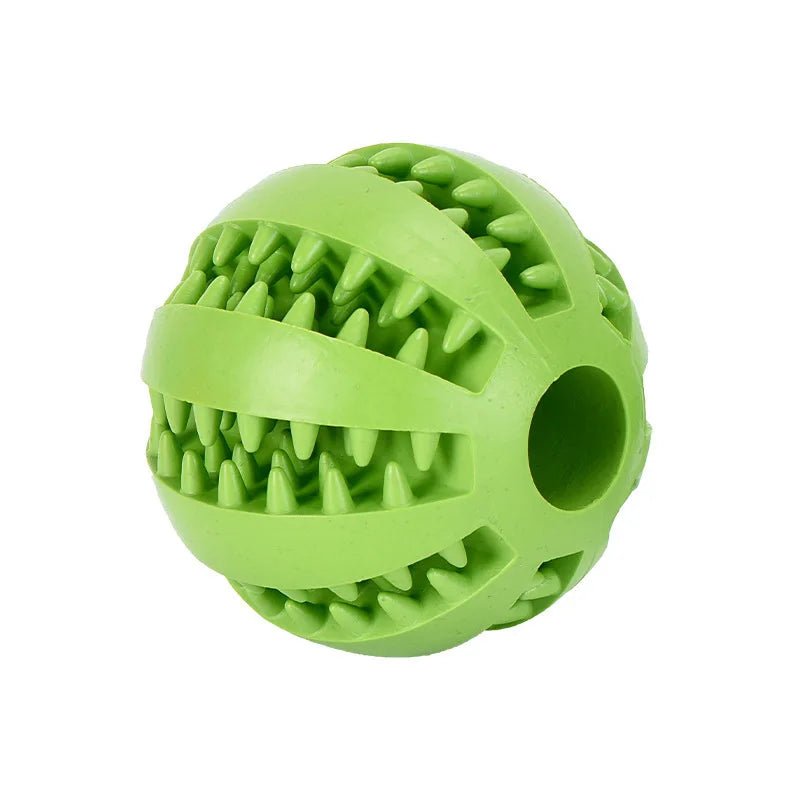 Interactive Rubber Chewing Toy Ball for Dogs & Cats - Pet Tooth Cleaning & Treat DispenserHappy TailsHappy Tails