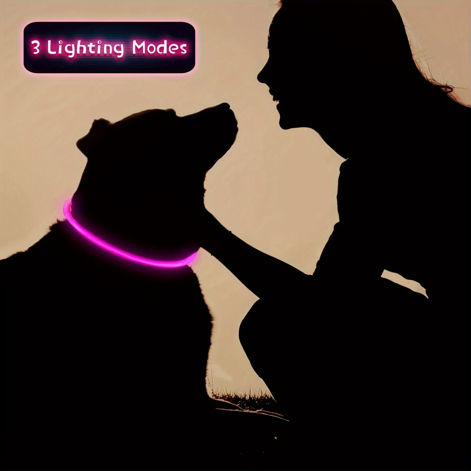 Pet Dog LED Light Collar Luminous Anti-Lost Dog Collar USB Rechargeable Dog Necklace Collar - Happy Tails
