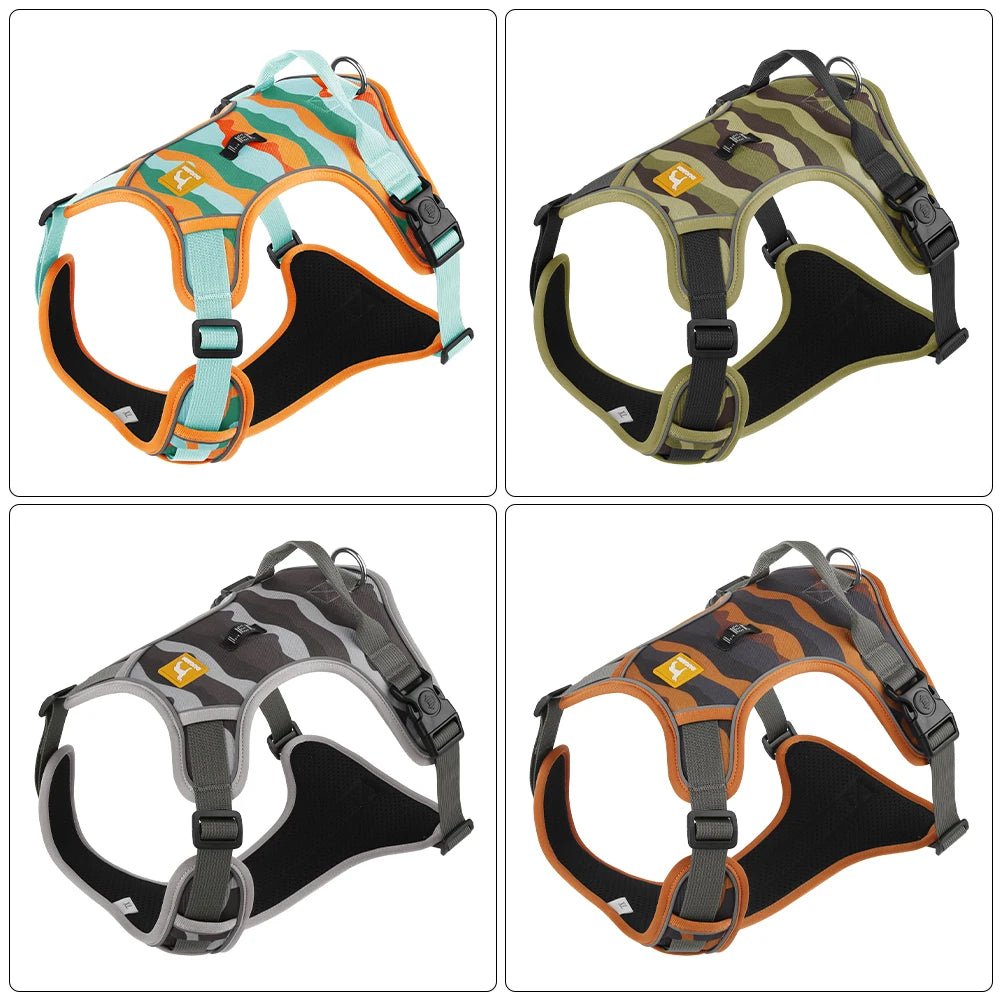 Dog Harness,Reflective Soft Padded Everyday Harness with Dual Leash Clips,Adjustable and Lightweight Fit for Training or WalkingHappy TailsHappy Tails